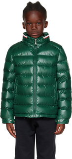 Зеленый пуховик Moncler Enfant Kids Bourne