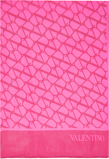 Розовый шарф с логотипом Valentino Garavani