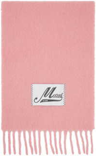 Розовый шарф с бахромой Marni