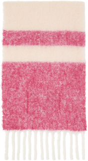Розовый полосатый шарф Marni