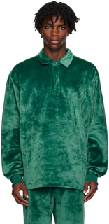Зеленая рубашка-поло с длинными рукавами adidas Originals