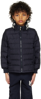 Moncler Enfant Kids Темно-синий пуховик Akio