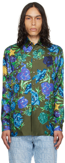 Рубашка цвета хаки Wildflower West Versace