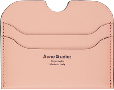 Розовая визитница с логотипом и лососем Acne Studios