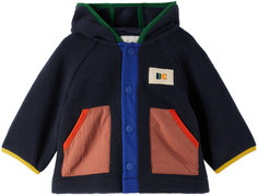 Детская темно-синяя куртка с цветными блоками Темно-синий/Синий/Красный Bobo Choses