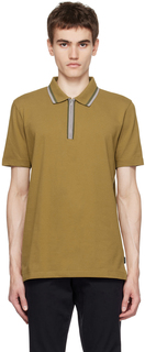Рубашка-поло на молнии цвета хаки PS by Paul Smith