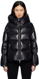 Moncler Черный пуховик Huppe