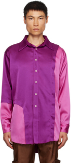 Эдвард Каминг Фиолетовая рубашка со вставками Edward Cuming