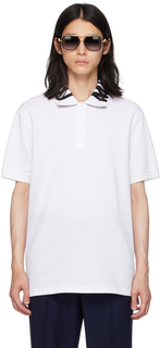 Белая жаккардовая рубашка-поло Moschino