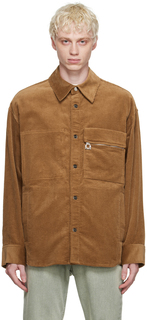 Светло-коричневая рубашка с карманом на молнии Wooyoungmi