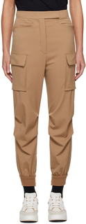 Светло-коричневые брюки карго с карманами Max Mara