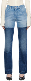 Синие комбинированные джинсы Peter Do
