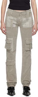 Серые брюки карго с карманами Blumarine