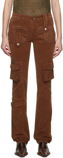 Коричневые брюки карго с карманами Blumarine