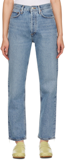 Синие джинсы AGOLDE с узкой талией в стиле 90-х