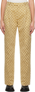 Бежевые брюки с узором GG Gucci