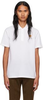 Versace Белая рубашка-поло с вышивкой