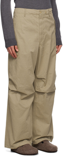 Бежевые брюки со складками Engineered Garments