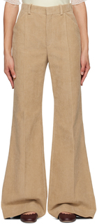 Бежевые брюки со складками Pearl Chloe