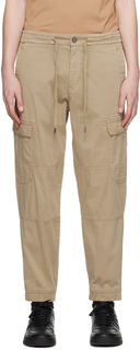 Бежевые брюки карго со вставками, средние BOSS
