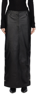 Черная кожаная юбка макси на кнопках REMAIN Birger Christensen