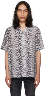 Серая рубашка с леопардовым принтом Whitenoise Resort Ksubi