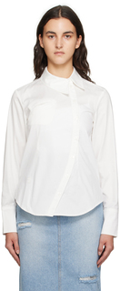 Бело-белая рубашка с изогнутыми краями Kijun