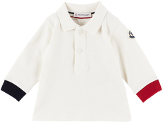 Baby Off-White Рубашка-поло с длинными рукавами и воротником-стойкой Off-white Off-white Moncler Enfant