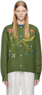 Зеленая садовая рубашка Sky High Farm Workwear