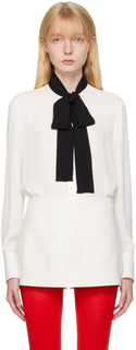 Бело-черная рубашка-шарф Valentino