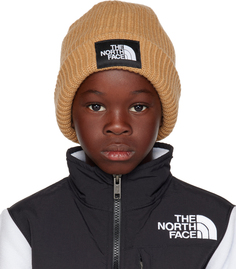 Детская бежевая шапочка с логотипом и миндальным маслом The North Face Kids