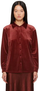 Красная рубашка с раздвинутым воротником кирпичная Max Mara Leisure