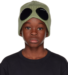 Детская шапка-бини цвета хаки, бронзовый зеленый C.P. Company Kids