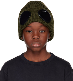 Детская шапка-бини Khaki Goggle Ivy green C.P. Company Kids