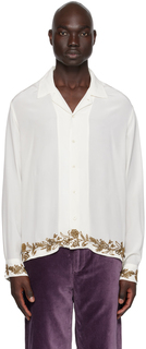 Белая рубашка Bode с цветком пшеницы и бисером