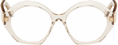 Бежевые круглые блестящие очки LOEWE