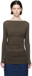 Paloma Шерстяная коричневая футболка с длинными рукавами Lil Paloma Wool