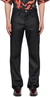 Черные брюки из искусственной кожи с пятью карманами MISBHV