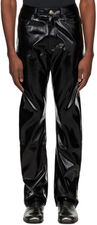 Черные брюки из искусственной кожи для мокрой эксплуатации Entire Studios