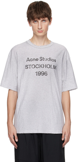 Серая футболка с принтом Acne Studios