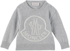 Детский серый жаккардовый свитер Серый Moncler Enfant