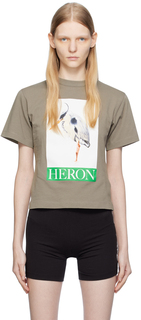 Серая футболка с графическим рисунком Heron Preston