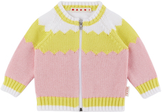 Детский розовый и желтый свитер с цветовыми блоками Camelia rose Marni