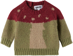 Детский красно-зеленый свитер с грибами Molo