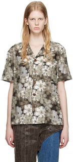 Рубашка цвета хаки с цветочным принтом Andersson Bell