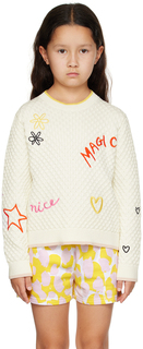 Детский белый свитер с каракулями Stella McCartney