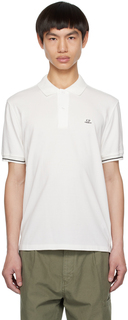 КП Белая рубашка-поло Company, окрашенная в готовую одежду C.P. Company