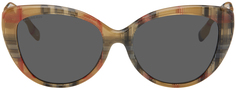 Бежевые солнцезащитные очки в клетку Burberry