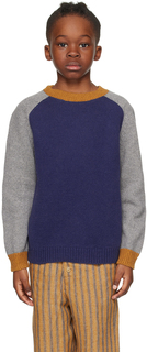 Детский синий свитер из поа Caramel