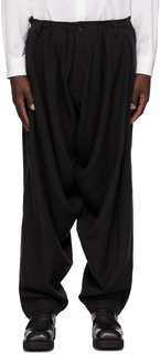 Черные брюки с драпировкой Yohji Yamamoto